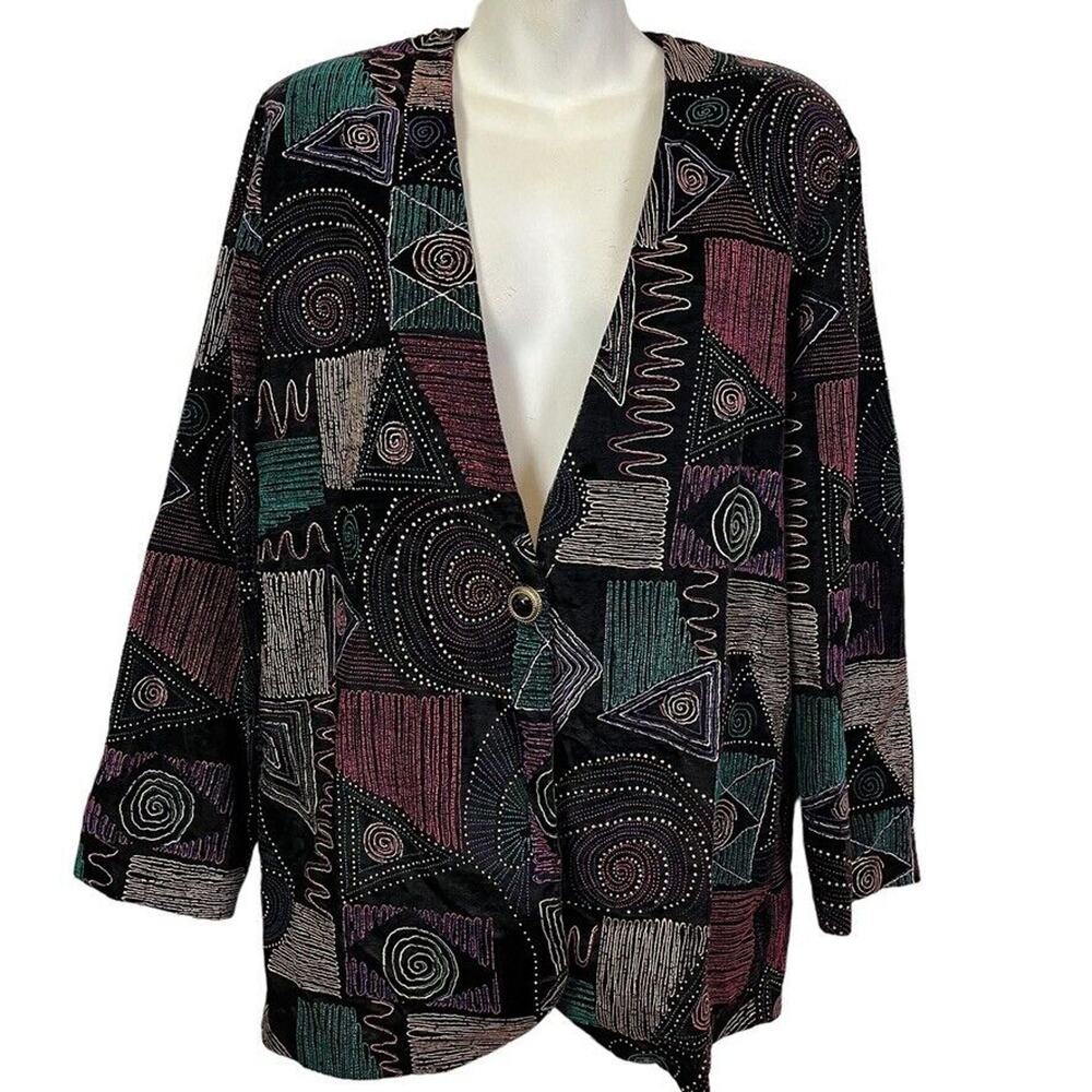 Tres Paquette Byer California Vintage USA Velvet Blazer Whimsigoth Jacket sz S